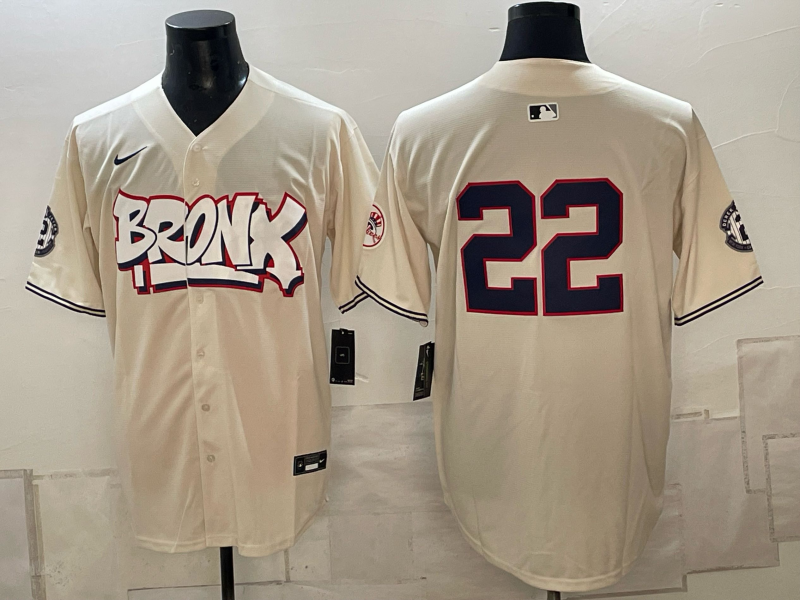 Men 2026 New York Yankees #22 cream Nike MLB Jersey 100601->pittsburgh steelers->NFL Jersey